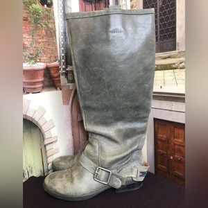 Lucky Brand Tall Leather Riding Boot Buckle Heeled